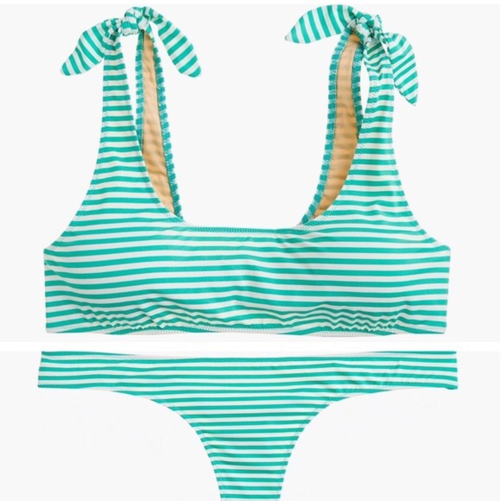 j. crew playa printed Nantucket tie-shoulder bikini top
